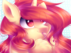 Size: 2828x2121 | Tagged: safe, artist:prettyshinegp, derpibooru import, oc, oc only, pony, :p, chest fluff, ear fluff, ears, eye clipping through hair, female, mare, signature, solo, tongue, tongue out