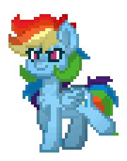 Size: 180x228 | Tagged: safe, derpibooru import, rainbow dash, pegasus, pony, g4, animated, female, gif, mare, pixel art, pony town, simple background, solo, transparent background, walk cycle, walking