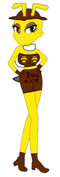 Size: 400x1166 | Tagged: safe, artist:smbros, derpibooru import, oc, oc only, oc:bea bee honey, bee, human, insect, equestria girls, 1000 hours in ms paint, bee mushroom, crossover, power up gals, power-up, solo, super mario bros., super mario galaxy