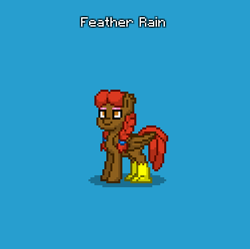 Size: 376x375 | Tagged: safe, derpibooru import, oc, oc only, oc:feather rain, pony, blue background, female, hippalectryon, pony town, simple background