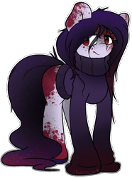 Size: 919x1237 | Tagged: safe, artist:umbreow, derpibooru import, oc, oc only, oc:bloody abyss sweater, earth pony, pony, female, mare, simple background, solo, transparent background