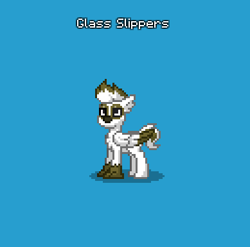 Size: 389x385 | Tagged: safe, derpibooru import, oc, oc only, oc:glass slippers, classical hippogriff, hippogriff, hybrid, blue background, female, parent:gilda, parent:trouble shoes, parents:gildashoes, simple background