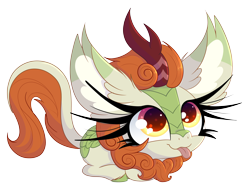 Size: 4733x3622 | Tagged: safe, artist:windykirin, derpibooru import, autumn blaze, kirin, :p, female, impossibly long eyelashes, lying down, ponyloaf, prone, simple background, solo, tongue, tongue out, transparent background
