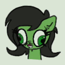 Size: 343x347 | Tagged: safe, artist:scandianon, derpibooru import, oc, oc only, oc:anon filly, earth pony, pony, bust, derp, female, filly, flehmen response, foal, horses doing horse things, rectangular pupil, simple background, wall eyed, whiskers