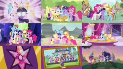 Size: 3416x1920 | Tagged: safe, alternate version, derpibooru import, edit, edited screencap, editor:itsmgh1203, screencap, applejack, auburn vision, berry blend, berry bliss, citrine spark, clever musings, fire quacker, fluttershy, gallus, huckleberry, november rain, ocellus, peppermint goldylinks, pinkie pie, rainbow dash, rarity, sandbar, silverstream, slate sentiments, smolder, spike, starlight glimmer, strawberry scoop, sugar maple, summer breeze, summer meadow, twilight sparkle, yona, changeling, dragon, earth pony, hippogriff, pegasus, pony, unicorn, yak, fame and misfortune, friendship is magic, g4, magical mystery cure, school daze, season 1, season 2, season 3, season 4, season 5, season 6, season 7, season 8, season 9, the cutie map, the last problem, the return of harmony, the saddle row review, twilight's kingdom, spoiler:s08, spoiler:s09, ^^, a true true friend, applejack's hat, big crown thingy, book, carousel boutique, clothes, cowboy hat, cute, dashabetes, diapinkes, element of generosity, element of honesty, element of kindness, element of laughter, element of loyalty, element of magic, elements of harmony, eyes closed, female, flying, friendship always wins, friendship student, gigachad spike, glowing, glowing eyes, grin, group hug, hat, hug, jackabetes, jewelry, let the rainbow remind you, male, mane seven, mane six, mare, mlp fim's thirteenth anniversary, older, older applejack, older fluttershy, older mane seven, older mane six, older pinkie pie, older rainbow dash, older rarity, older spike, older twilight, open mouth, open smile, raribetes, regalia, school of friendship, shyabetes, smiling, spikabetes, spread wings, stallion, student six, sunset, sweet apple acres, the magic of friendship grows, twiabetes, twilight's castle, unnamed character, wall of tags, we're not flawless, wings