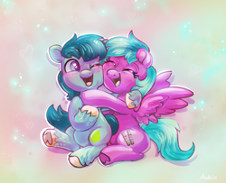 Size: 1837x1494 | Tagged: safe, artist:avui, derpibooru import, oc, oc:groentje, oc:twixx, earth pony, pegasus, pony, couple, cute, in love, palindrome get