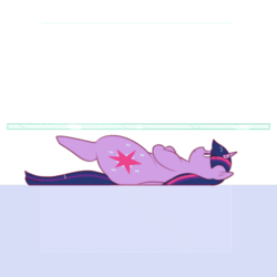 Size: 900x900 | Tagged: safe, artist:secretgoombaman12345, derpibooru import, twilight sparkle, unicorn twilight, pony, unicorn, against glass, animated, chubby, fat, female, flat, flattened, glass, lying down, on back, solo, solo female, squished, thighlight sparkle, thighs, this will end in death, this will end in tears, this will end in tears and/or death, thunder thighs, twilard sparkle