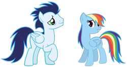 Size: 1366x720 | Tagged: safe, derpibooru import, rainbow dash, soarin', pegasus, pony, female, male, mare, shipping, simple background, soarindash, stallion, straight, transparent background, vector