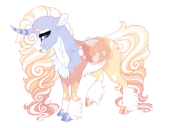 Size: 3600x2700 | Tagged: safe, artist:gigason, derpibooru import, oc, oc only, oc:marshmallow swirl, pony, unicorn, blaze (coat marking), blue eyes, body markings, chest fluff, closed mouth, cloven hooves, coat markings, colored hooves, curved horn, ear fluff, ears, facial markings, female, gradient mane, gradient tail, horn, lidded eyes, looking down, magical lesbian spawn, mare, mismatched hooves, obtrusive watermark, offspring, pale belly, parent:jewel joy, parent:oc:sunshine lila, raised hoof, raised leg, simple background, smiling, socks (coat marking), solo, standing, tail, tongue, tongue out, transparent background, unicorn oc, unshorn fetlocks, watermark