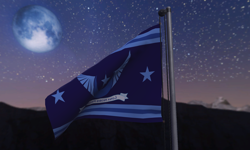 Size: 2000x1200 | Tagged: safe, artist:lekonar13, derpibooru import, flag, flag pole, moon, new lunar republic, night, no pony