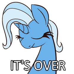 Size: 640x640 | Tagged: safe, artist:xppp1n, derpibooru import, trixie, unicorn, female, it's over, mare, simple background, solo, text, transparent background