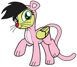 Size: 561x485 | Tagged: safe, artist:creedyboy124, derpibooru import, oc, oc only, oc:sadie park, pegasus, clothes, costume, female, simple background, solo, the pink panther, transparent background