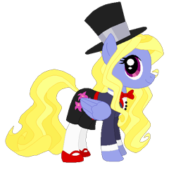 Size: 484x474 | Tagged: safe, artist:selenaede, artist:user15432, derpibooru import, lily blossom, pegasus, pony, g4, base used, black hat, bowtie, clothes, costume, halloween, halloween costume, hat, holiday, leggings, looking at you, magic hat, magician, magician outfit, red shoes, shoes, simple background, smiling, transparent background