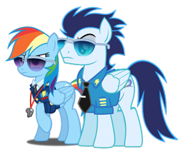 Size: 847x720 | Tagged: safe, derpibooru import, rainbow dash, soarin', pegasus, pony, female, male, mare, simple background, soarindash, stallion, transparent background