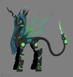 Size: 928x980 | Tagged: safe, artist:carnifex, derpibooru import, queen chrysalis, robot, solo