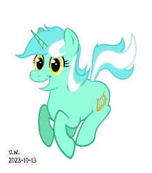 Size: 2643x3000 | Tagged: safe, artist:pink amena, derpibooru import, lyra heartstrings, pony, unicorn, grin, irrational exuberance, jumping, simple background, smiling, solo, transparent background, vector