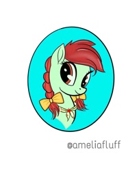 Size: 1024x1280 | Tagged: safe, derpibooru import, candy apples, pony, apple family member, female, mare, smiling, solo