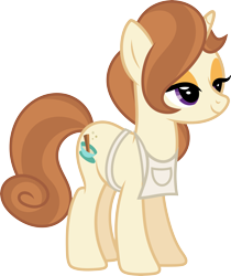 Size: 5683x6776 | Tagged: safe, artist:starryshineviolet, derpibooru import, pony, unicorn, rarity investigates, absurd resolution, apron, bedroom eyes, cinnamon chai, clothes, female, looking at something, mare, simple background, solo, transparent background, vector