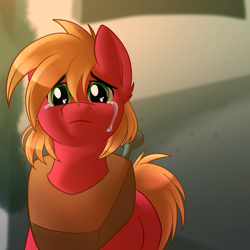 Size: 3000x3000 | Tagged: safe, artist:sugaryviolet, derpibooru import, big macintosh, earth pony, pony, high res, looking at you, male, solo, stallion, teary eyes