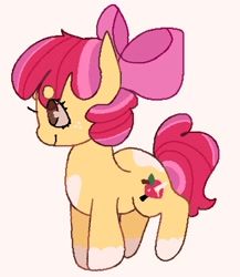 Size: 1594x1835 | Tagged: safe, alternate version, artist:twipiez, derpibooru import, apple bloom, earth pony, pony, alternate cutie mark, alternate design, female, filly, foal, kinsona, simple background, solo