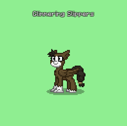 Size: 389x386 | Tagged: safe, derpibooru import, oc, oc only, oc:glimmering slippers, classical hippogriff, hippogriff, pony, female, green background, parent:gilda, parent:trouble shoes, parents:gildashoes, pony town, simple background, solo, solo female