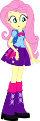 Size: 518x1542 | Tagged: safe, artist:dustinwatsongkx, derpibooru import, fluttershy, equestria girls, boots, clothes, clothes swap, female, high heel boots, pleated skirt, shoes, simple background, skirt, solo, transparent background