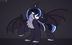 Size: 3200x2000 | Tagged: safe, artist:snowstormbat, derpibooru import, oc, oc:midnight snowstorm, bat pony, pony, bodypaint, male, smiling, solo, stallion, standing