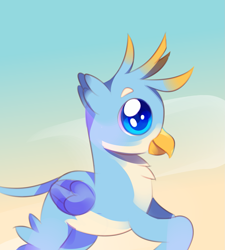 Size: 1509x1680 | Tagged: safe, derpibooru exclusive, derpibooru import, gallus, griffon, blue sky, cute, gallabetes, male