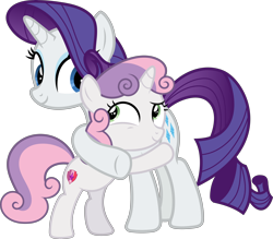 Size: 6254x5490 | Tagged: safe, artist:starryshineviolet, derpibooru import, rarity, sweetie belle, pony, unicorn, forever filly, absurd resolution, duo, duo female, female, filly, foal, hug, looking at each other, looking at someone, mare, siblings, simple background, sisters, transparent background, vector