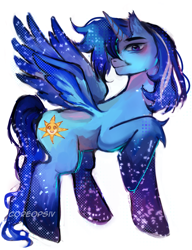 Size: 2300x3000 | Tagged: artist needed, source needed, safe, derpibooru import, oc, oc only, oc:blue thunder, alicorn, simple background, solo, white background