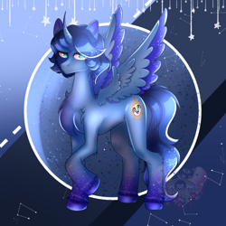 Size: 600x600 | Tagged: artist needed, source needed, safe, derpibooru import, oc, oc only, oc:blue thunder, alicorn, solo