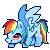 Size: 50x50 | Tagged: artist needed, source needed, safe, derpibooru import, rainbow dash, pegasus, pony, animated, gif, icon, pixel animation, pixel art, simple background, small resolution, solo, transparent background