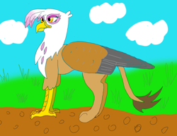 Size: 1400x1080 | Tagged: safe, artist:jack-varus, derpibooru import, gilda, griffon, female, simple background, solo