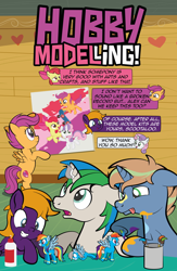 Size: 1920x2948 | Tagged: safe, artist:alexdti, derpibooru import, apple bloom, rainbow dash, scootaloo, sweetie belle, oc, oc:brainstorm (alexdti), oc:purple creativity, oc:star logic, earth pony, pegasus, pony, unicorn, comic:quest for friendship retold, bipedal, comic, cutie mark crusaders, dialogue, speech bubble, toy