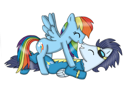 Size: 960x720 | Tagged: safe, artist:dasher666, artist:rd97, derpibooru import, edit, rainbow dash, soarin', pegasus, pony, female, male, mare, shipping, soarindash, stallion, straight