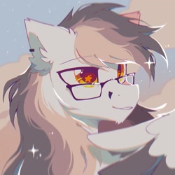 Size: 1700x1700 | Tagged: safe, artist:kejifox, artist:mirtash, derpibooru import, oc, oc only, pegasus, pony, glasses, solo