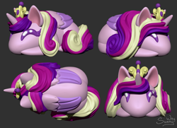 Size: 1468x1061 | Tagged: safe, artist:sunny way, derpibooru import, princess cadance, alicorn, pony, art, artwork, bun, buns, chibi, cute, digital art, female, feral, mare, smiling, solo, zbrush