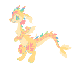 Size: 1371x1205 | Tagged: safe, artist:webkinzworldz, derpibooru import, fluttershy, dragon, bipedal, dragonified, horns, simple background, small wings, solo, species swap, white background, wings