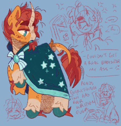 Size: 1781x1850 | Tagged: safe, artist:tottallytoby, derpibooru import, sunburst, pony, unicorn, cape, cloak, clothes, leonine tail, sunburst's cloak, tail