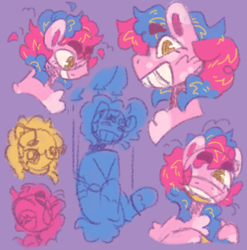 Size: 1502x1523 | Tagged: safe, artist:tottallytoby, derpibooru import, pinkie pie, earth pony, pony, alternate design, alternate hairstyle, alternate mane color