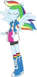 Size: 1024x2129 | Tagged: safe, artist:theshadowstone, derpibooru import, rainbow dash, equestria girls, clothes, ponied up, simple background, solo, transparent background, vector, wings