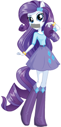 Size: 1651x3399 | Tagged: safe, derpibooru import, edit, rarity, human, equestria girls, 1000 years in photoshop, clothes, equestria girls plus, gag, ponied up, simple background, solo, tape, tape gag, transparent background, vector