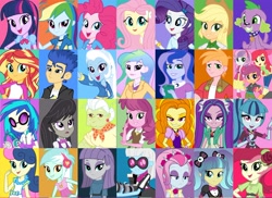 Size: 2616x1907 | Tagged: safe, derpibooru import, adagio dazzle, apple bloom, applejack, aria blaze, big macintosh, bon bon, cheerilee, dj pon-3, flash sentry, fluttershy, granny smith, lyra heartstrings, maud pie, octavia melody, photo finish, pinkie pie, pixel pizazz, princess celestia, princess luna, principal celestia, rainbow dash, rarity, roseluck, scootaloo, sonata dusk, spike, sunset shimmer, sweetie belle, sweetie drops, trixie, twilight sparkle, vice principal luna, vinyl scratch, violet blurr, dog, equestria girls, cutie mark crusaders, humane five, spike the dog, the dazzlings