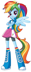 Size: 582x1341 | Tagged: safe, derpibooru import, rainbow dash, equestria girls, equestria girls plus, ponied up, simple background, solo, transparent background, wings