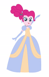 Size: 1280x2026 | Tagged: safe, artist:brightstar40k, derpibooru import, pinkie pie, human, equestria girls, alternate hairstyle, cinderella, clothes, dress, evening gloves, female, gloves, gown, jetlag productions, long gloves, poofy shoulders, smiling