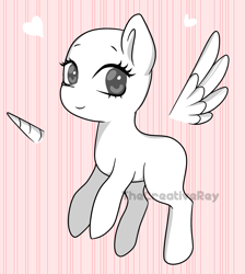 Size: 1505x1679 | Tagged: safe, artist:oniiponii, derpibooru import, oc, oc only, pony, bald, commission, female, horn, mare, solo, wings, your character here