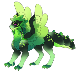 Size: 1920x1757 | Tagged: safe, artist:malinraf1615, derpibooru import, oc, oc only, oc:bristle, hybrid, dragonling, hybrid wings, interspecies offspring, lidded eyes, magical gay spawn, offspring, parent:spike, parent:thorax, parents:thoraxspike, simple background, solo, spread wings, transparent background, wings