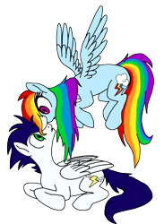 Size: 3746x5108 | Tagged: safe, artist:delphina34, derpibooru import, rainbow dash, soarin', pegasus, pony, female, male, mare, shipping, simple background, soarindash, stallion, straight, transparent background