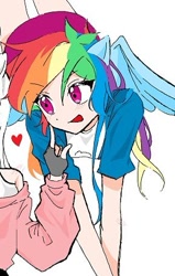 Size: 289x453 | Tagged: safe, artist:rainn__1026, derpibooru import, rainbow dash, human, heart, simple background, white background