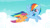 Size: 1198x667 | Tagged: safe, artist:darkmoonanimation, derpibooru import, rainbow dash, scootaloo, pegasus, pony, best pony, cloud, duo, duo female, female, filly, flying, foal, heartwarming, mare, scootaloo can fly, scootalove, siblings, sisters, sky